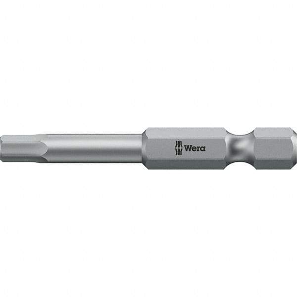 Wera - 3/64" Hex Screwdriver Bit - 1/4" Drive, 50mm OAL - USA Tool & Supply