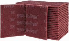3M - Very Fine Grade, Aluminum Oxide Hand Pad - Maroon, 6" Wide x 9" Long, Nonwoven - USA Tool & Supply