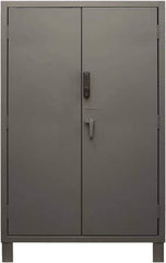 Durham - 4 Shelf Locking Storage Cabinet - Steel, 48" Wide x 24" Deep x 78" High, Gray - USA Tool & Supply