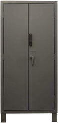 Durham - 4 Shelf Locking Storage Cabinet - Steel, 36" Wide x 24" Deep x 78" High, Gray - USA Tool & Supply