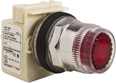 Schneider Electric - 30mm Mount Hole, Extended Straight, Pushbutton Switch Only - Round, Red Pushbutton, Momentary (MO), Weatherproof, Dust and Oil Resistant - USA Tool & Supply