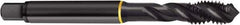 Guhring - M20x2.50 Metric 6H Modified Bottoming Spiral Flute Tap - Cobalt, Oxide Finish, 4.469" OAL, Right Hand Flute, Right Hand Thread, D8, Series 4411 - USA Tool & Supply