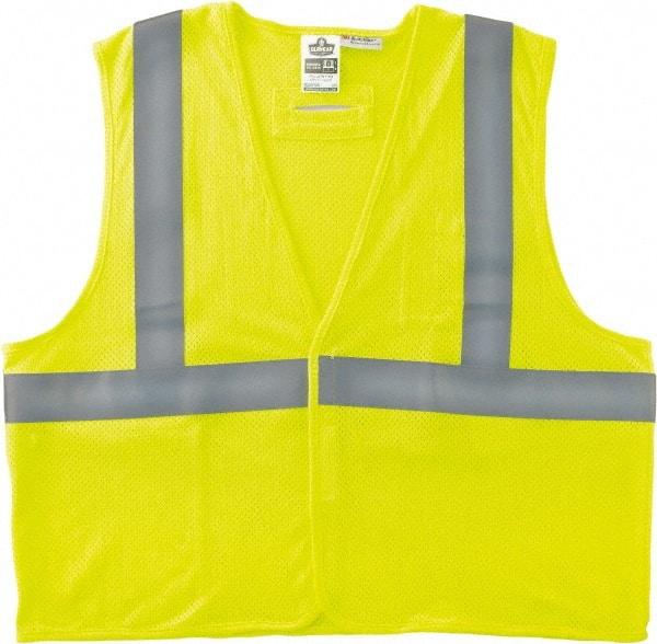 Ergodyne - Size L/XL Flame Resistant/Retardant Lime Mesh General Purpose Vest - 44 to 52" Chest, ANSI/ISEA 107, Hook & Loop Closure, 2 Pockets, Polyester - USA Tool & Supply