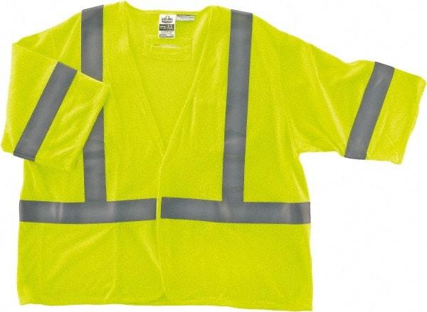 Ergodyne - Size 2X/3XL Flame Resistant/Retardant Lime Mesh General Purpose Vest - 52 to 58" Chest, ANSI/ISEA 107, Hook & Loop Closure, 2 Pockets, Polyester - USA Tool & Supply