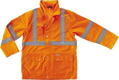 Ergodyne - Size 5XL Cold Weather & High Visibility Jacket - Orange, Polyester, Zipper, Snaps Closure - USA Tool & Supply