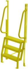 TRI-ARC - 72" 3 Step Configurable Crossover Ladder - 75° Incline, 1,000 Lb Capacity, 30" Platform Height, 30" Base Width x 18" Base Depth, Serrated - USA Tool & Supply