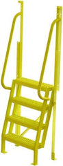 TRI-ARC - 82" 4 Step Configurable Crossover Ladder - 75° Incline, 1,000 Lb Capacity, 40" Platform Height, 30" Base Width x 20-1/2" Base Depth, Serrated - USA Tool & Supply