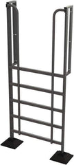 TRI-ARC - 102" 6 Step Configurable Rooftop Ladder - 90° Incline, 500 Lb Capacity, 60" Platform Height, 52-1/4" Base Width x 26" Base Depth, Perforated Tread - USA Tool & Supply