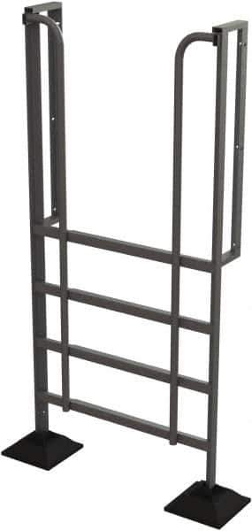 TRI-ARC - 92" 5 Step Configurable Rooftop Ladder - 90° Incline, 500 Lb Capacity, 50" Platform Height, 52-1/4" Base Width x 26" Base Depth, Perforated Tread - USA Tool & Supply
