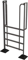 TRI-ARC - 92" 5 Step Configurable Rooftop Ladder - 90° Incline, 500 Lb Capacity, 50" Platform Height, 52-1/4" Base Width x 26" Base Depth, Perforated Tread - USA Tool & Supply