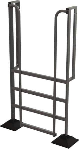 TRI-ARC - 82" 4 Step Configurable Rooftop Ladder - 90° Incline, 500 Lb Capacity, 40" Platform Height, 52-1/4" Base Width x 26" Base Depth, Perforated Tread - USA Tool & Supply