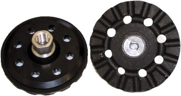 3M - 4" Diam Disc Backing Pad - 5/8" Shank Diam, Hard Density, 15,000 RPM, Roloc TR Compatible - USA Tool & Supply