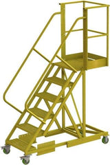 TRI-ARC - 102" 6 Step Configurable Cantilever Ladder - Supported, 300 Lb Capacity, 60" Platform Height, 30" Base Width x 72" Base Depth, Serrated - USA Tool & Supply