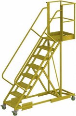 TRI-ARC - 122" 8 Step Configurable Cantilever Ladder - Supported, 300 Lb Capacity, 80" Platform Height, 30" Base Width x 89" Base Depth, Serrated - USA Tool & Supply