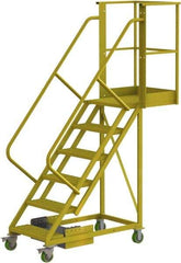 TRI-ARC - 102" 6 Step Configurable Cantilever Ladder - Unsupported, 300 Lb Capacity, 60" Platform Height, 30" Base Width x 72" Base Depth, Perforated Tread - USA Tool & Supply