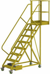 TRI-ARC - 122" 8 Step Configurable Cantilever Ladder - Unsupported, 300 Lb Capacity, 80" Platform Height, 30" Base Width x 89" Base Depth, Perforated Tread - USA Tool & Supply