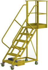 TRI-ARC - 102" 6 Step Configurable Cantilever Ladder - Unsupported, 300 Lb Capacity, 60" Platform Height, 30" Base Width x 72" Base Depth, Serrated - USA Tool & Supply