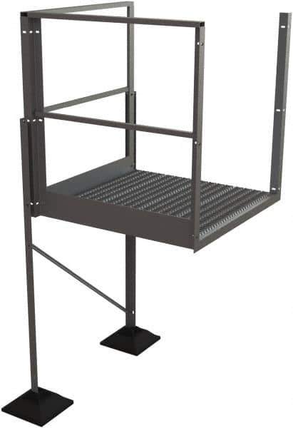 TRI-ARC - 50" 5 Step Turn Platform - Rooftop, 500 Lb Capacity, 50" Platform Height, 52-3/4" Base Width x 40" Base Depth, Serrated - USA Tool & Supply