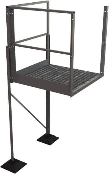 TRI-ARC - 60" 6 Step Turn Platform - Rooftop, 500 Lb Capacity, 60" Platform Height, 52-3/4" Base Width x 40" Base Depth, Serrated - USA Tool & Supply