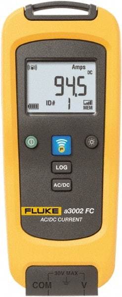 Fluke - FLK-A3002 FC, CAT IV, CAT III, Digital True RMS Wireless Clamp Meter with Clamp On Jaws - 600 AC Amps, 1000 DC Amps, Measures Current - USA Tool & Supply