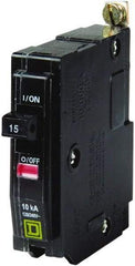 Square D - 15 Amp, 240 VAC, 1 Pole, Bolt On Miniature Circuit Breaker - 14-8 AWG - USA Tool & Supply