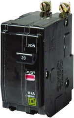 Square D - 20 Amp, 240 VAC, 2 Pole, Bolt On Miniature Circuit Breaker - 14-8 AWG - USA Tool & Supply
