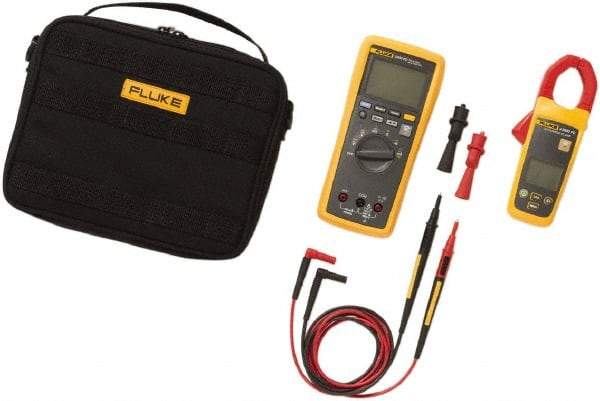 Fluke - 4 Piece, FC Wireless AC Current Clamp Kit - 1,000 Volt Max, LCD Display - USA Tool & Supply