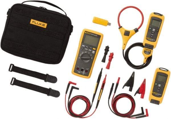 Fluke - 9 Piece, FC Series Wireless Multimeter Kit - 1,000 Volt Max, LCD Display - USA Tool & Supply