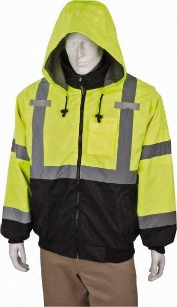 OccuNomix - Size M Cold Weather & High Visibility Jacket - High Visbility Yellow, Polyester, Zipper Closure - USA Tool & Supply