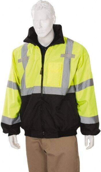 OccuNomix - Size 3XL Cold Weather & High Visibility Jacket - High Visbility Yellow, Polyester, Zipper Closure - USA Tool & Supply