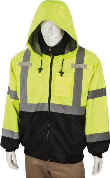 OccuNomix - Size 2XL Cold Weather & High Visibility Jacket - High Visbility Yellow, Polyester, Zipper Closure - USA Tool & Supply