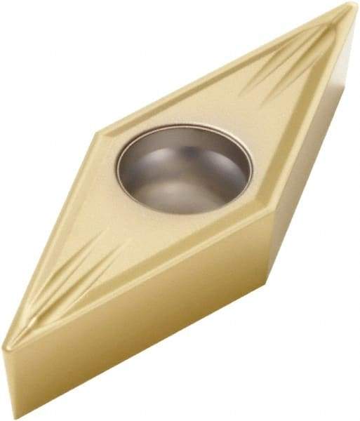 Seco - VBMT21.50 F2 Grade CP600 Carbide Turning Insert - TiAlN/TiN Finish, 35° Diamond, 1/4" Inscr Circle, 3/32" Thick, 0.008" Corner Radius - USA Tool & Supply