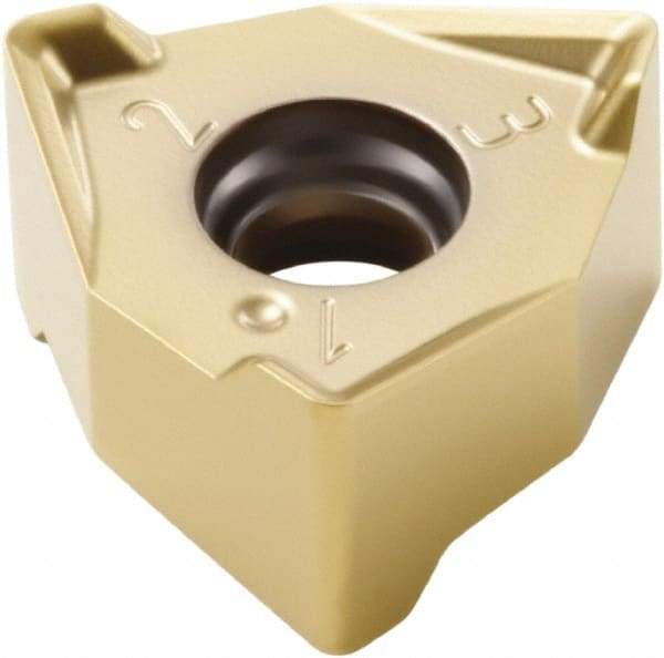 Seco - XNEX080604 M13 Grade F40M Carbide Milling Insert - TiAlN/TiN Finish, 0.2539" Thick, 0.016" Corner Radius - USA Tool & Supply