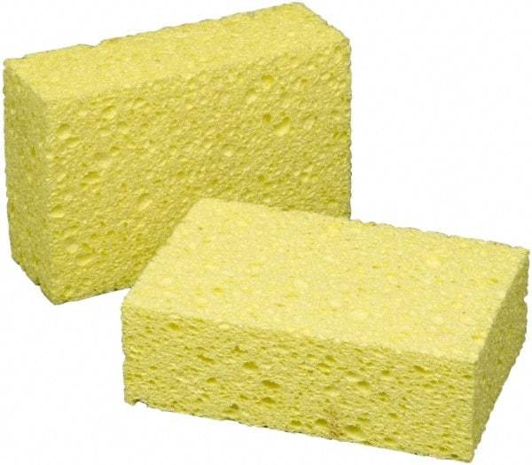 Ability One - 5-3/4" Long x 1-3/4" Wide x 1" Thick Scouring Sponge - Non-Abrasive, Yellow - USA Tool & Supply