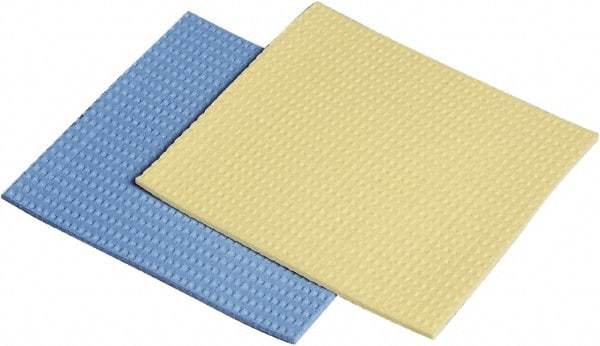 Ability One - 5" Long x 1/2" Wide x 1" Thick Scouring Sponge - Nonabrasive, Blue/Yellow - USA Tool & Supply