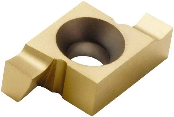 Seco - 2503M0X4GK Grade CP500, 0.04719764" Cutting Width Carbide Grooving Insert - 4mm Max Depth of Cut, Right Hand, 0.0236" Corner Radius, TiAlN/TiN Finish - USA Tool & Supply
