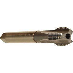 Emuge - 7/16-14 UNC 2BX 3 Flute TiCN Finish Cobalt Straight Flute Machine Tap - Modified Bottoming, Right Hand Thread, 3.937" OAL, 0.866" Thread Length, Oversize, Through Coolant - Exact Industrial Supply