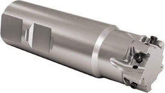 Seco - 0.7" Cut Diam, 8mm Max Depth of Cut, 3/4" Shank Diam, 3-1/2" OAL, Indexable Square Shoulder End Mill - LOEX Inserts, Weldon Shank, 90° Lead Angle, Through Coolant, Series Square T4-08 - USA Tool & Supply
