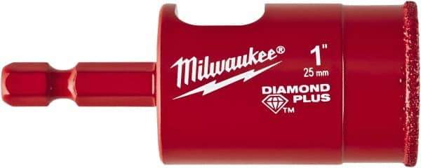 Milwaukee Tool - 1" Diam, 1-1/2" Cutting Depth, Hole Saw - Diamond Grit Saw, Continuous Edge - USA Tool & Supply