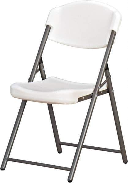 Ability One - 18-3/8" Wide x 5-1/4" Deep x 14-1/2" High, Plastic & Steel Standard Folding Chair - Platinum - USA Tool & Supply