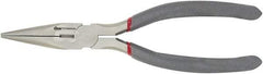 Clauss - 8" OAL, 2-7/8" Jaw Length x 7/8" Jaw Width, Long Nose Side Cutting Needle Nose Pliers - Needle Nose Jaw, Standard Head, Comfort Grip Handles - USA Tool & Supply