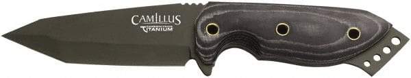 Clauss - 3-3/4" Long Blade, AUS-8 Stainless Steel, Tanto Point, Fixed Blade Knife - AUS-8 Stainless Steel Blade - USA Tool & Supply