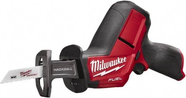 Milwaukee Tool - 12V, 0 to 3,000 SPM, Cordless Reciprocating Saw - 5/8" Stroke Length, 12" Saw Length, Lithium-Ion Batteries Not Included - USA Tool & Supply