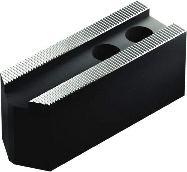 Schunk - 12" Max Chuck Capacity, 1.5mm x 60° Serrated Interface, Square Soft Lathe Chuck Jaw - 3 Jaw, Steel, 30mm Btw Mount Hole Ctrs, 145mm Long, 50mm Wide, 50mm High, 18mm Groove, M14mm Fastener - USA Tool & Supply