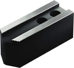 Schunk - 12" Max Chuck Capacity, 1.5mm x 60° Serrated Interface, Square Soft Lathe Chuck Jaw - 3 Jaw, Steel, 30mm Btw Mount Hole Ctrs, 145mm Long, 50mm Wide, 50mm High, 18mm Groove, M14mm Fastener - USA Tool & Supply