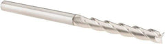 SGS - 1/4", 1-3/4" LOC, 1/4" Shank Diam, 4" OAL, 3 Flute, Solid Carbide Square End Mill - Single End, TiB2 Finish, Spiral Flute, 38° Helix, Centercutting, Right Hand Cut, Right Hand Flute, Series 43 - USA Tool & Supply