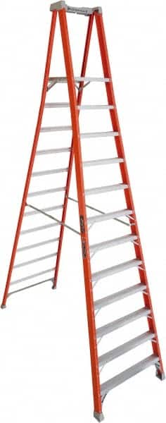 Louisville - 10 Steps, 10' High, Type IA Rating, Fiberglass Platform Ladder - USA Tool & Supply