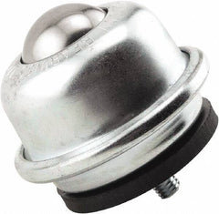 Hudson Bearing - 1-1/2 Inch Diameter, Round, Stainless Steel Ball Transfer - 2.5625 Inch Mount Height, 250 Lb. Capacity - USA Tool & Supply