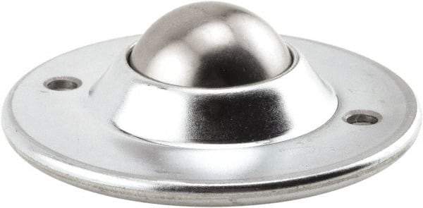 Hudson Bearing - 1-1/2 Inch Diameter, Round, Stainless Steel Ball Transfer - 3.6563 Inch Overall Diameter, 1.1406 Inch Mount Height, 200 Lb. Capacity - USA Tool & Supply