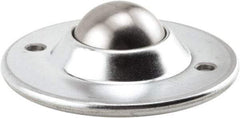 Hudson Bearing - 1-1/2 Inch Diameter, Round, Stainless Steel Ball Transfer - 3.6563 Inch Overall Diameter, 1.1406 Inch Mount Height, 200 Lb. Capacity - USA Tool & Supply